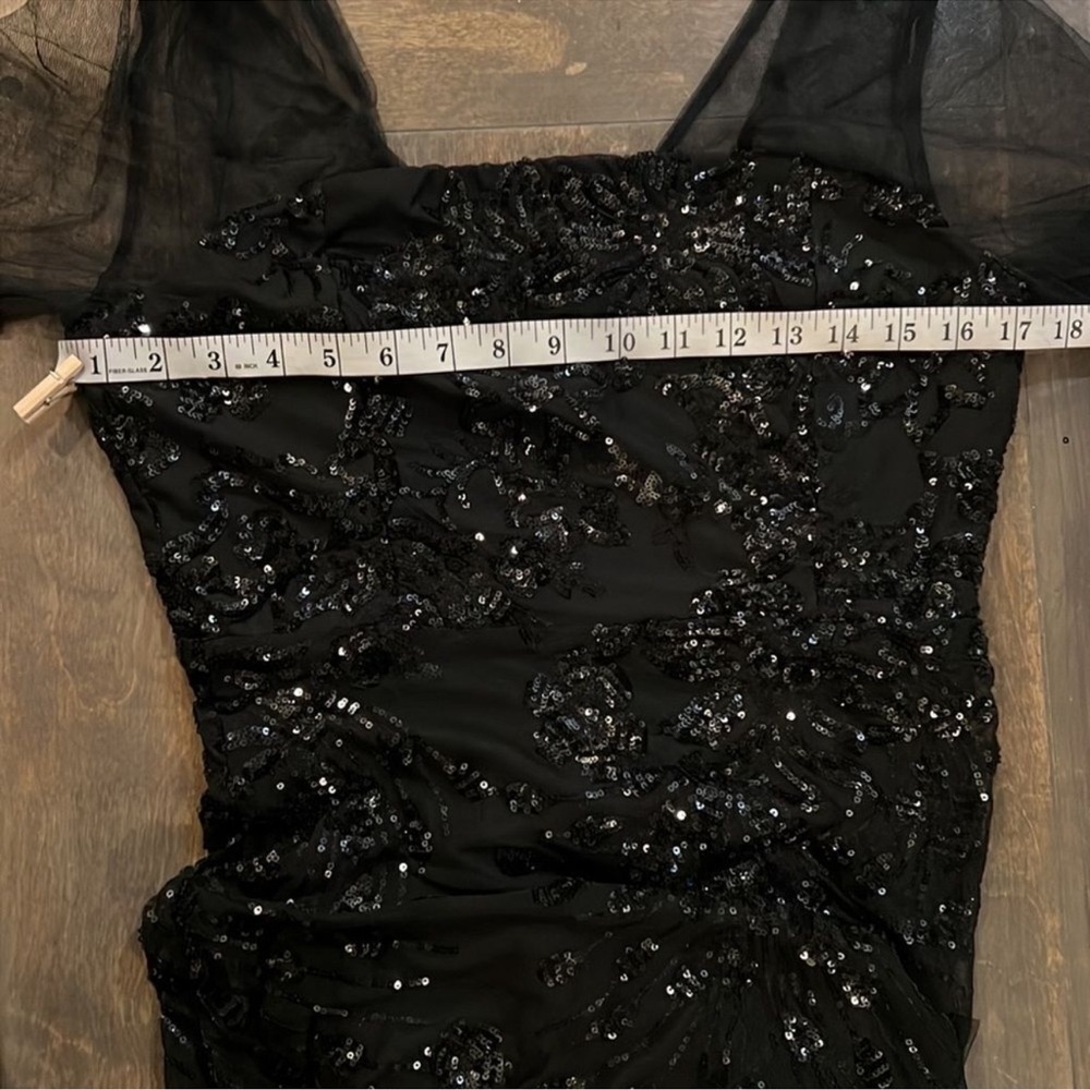 Elegant Black Sequin Wedding Dress - Picture 10 of 14